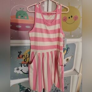 Cat & Jack Pink and Cream Striped Casual Dress